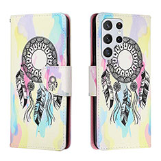 Coque Portefeuille Motif Fantaisie Livre Cuir Etui Clapet H01X pour Samsung Galaxy S24 Ultra 5G Colorful