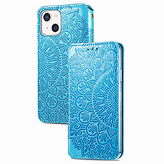 Coque Portefeuille Motif Fantaisie Livre Cuir Etui Clapet H02 pour Apple iPhone 14 Bleu