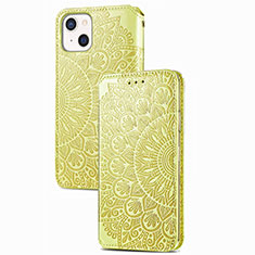 Coque Portefeuille Motif Fantaisie Livre Cuir Etui Clapet H02 pour Apple iPhone 14 Jaune