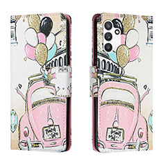 Coque Portefeuille Motif Fantaisie Livre Cuir Etui Clapet H02X pour Samsung Galaxy A13 4G Rose