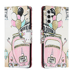 Coque Portefeuille Motif Fantaisie Livre Cuir Etui Clapet H02X pour Samsung Galaxy A13 5G Rose