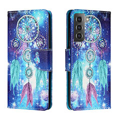 Coque Portefeuille Motif Fantaisie Livre Cuir Etui Clapet H02X pour Samsung Galaxy S23 5G Bleu