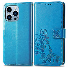 Coque Portefeuille Motif Fantaisie Livre Cuir Etui Clapet H03 pour Apple iPhone 14 Pro Bleu