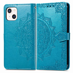 Coque Portefeuille Motif Fantaisie Livre Cuir Etui Clapet H05 pour Apple iPhone 13 Mini Bleu