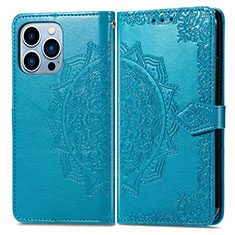 Coque Portefeuille Motif Fantaisie Livre Cuir Etui Clapet H06 pour Apple iPhone 16 Pro Max Bleu