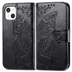 Coque Portefeuille Motif Fantaisie Livre Cuir Etui Clapet H07 pour Apple iPhone 13 Mini Noir