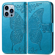 Coque Portefeuille Motif Fantaisie Livre Cuir Etui Clapet H07 pour Apple iPhone 13 Pro Bleu