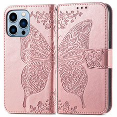 Coque Portefeuille Motif Fantaisie Livre Cuir Etui Clapet H07 pour Apple iPhone 13 Pro Or Rose