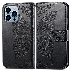 Coque Portefeuille Motif Fantaisie Livre Cuir Etui Clapet H07 pour Apple iPhone 14 Pro Max Noir