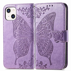 Coque Portefeuille Motif Fantaisie Livre Cuir Etui Clapet H07 pour Apple iPhone 14 Violet Clair