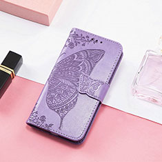 Coque Portefeuille Motif Fantaisie Livre Cuir Etui Clapet H08 pour Apple iPhone 13 Mini Violet Clair