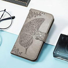 Coque Portefeuille Motif Fantaisie Livre Cuir Etui Clapet H08 pour Apple iPhone 14 Pro Gris