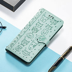 Coque Portefeuille Motif Fantaisie Livre Cuir Etui Clapet H11 pour Apple iPhone 13 Pro Max Vert