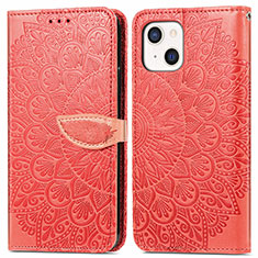 Coque Portefeuille Motif Fantaisie Livre Cuir Etui Clapet H13 pour Apple iPhone 13 Mini Rouge