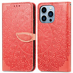 Coque Portefeuille Motif Fantaisie Livre Cuir Etui Clapet H13 pour Apple iPhone 13 Pro Rouge