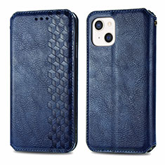 Coque Portefeuille Motif Fantaisie Livre Cuir Etui Clapet H15 pour Apple iPhone 13 Bleu