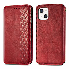 Coque Portefeuille Motif Fantaisie Livre Cuir Etui Clapet H15 pour Apple iPhone 13 Mini Rouge