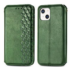 Coque Portefeuille Motif Fantaisie Livre Cuir Etui Clapet H15 pour Apple iPhone 13 Mini Vert