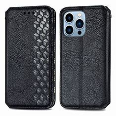 Coque Portefeuille Motif Fantaisie Livre Cuir Etui Clapet H15 pour Apple iPhone 14 Pro Max Noir