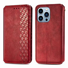 Coque Portefeuille Motif Fantaisie Livre Cuir Etui Clapet H15 pour Apple iPhone 14 Pro Rouge