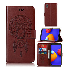 Coque Portefeuille Motif Fantaisie Livre Cuir Etui Clapet JX1 pour Samsung Galaxy A01 Core Marron