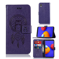 Coque Portefeuille Motif Fantaisie Livre Cuir Etui Clapet JX1 pour Samsung Galaxy A01 Core Violet