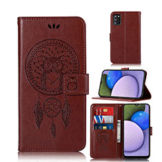 Coque Portefeuille Motif Fantaisie Livre Cuir Etui Clapet JX1 pour Samsung Galaxy A03s Marron