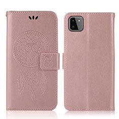 Coque Portefeuille Motif Fantaisie Livre Cuir Etui Clapet JX1 pour Samsung Galaxy A22 5G Or Rose