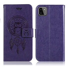 Coque Portefeuille Motif Fantaisie Livre Cuir Etui Clapet JX1 pour Samsung Galaxy A22 5G Violet