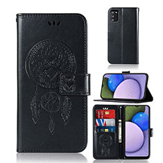 Coque Portefeuille Motif Fantaisie Livre Cuir Etui Clapet JX1 pour Samsung Galaxy M02s Noir