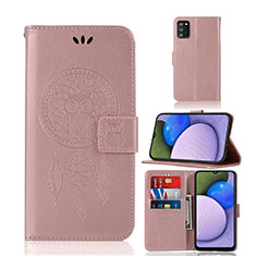 Coque Portefeuille Motif Fantaisie Livre Cuir Etui Clapet JX1 pour Samsung Galaxy M02s Or Rose