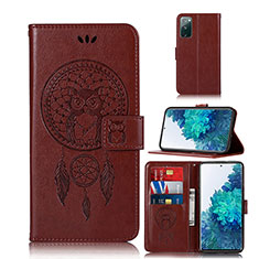 Coque Portefeuille Motif Fantaisie Livre Cuir Etui Clapet JX1 pour Samsung Galaxy S20 FE 4G Marron