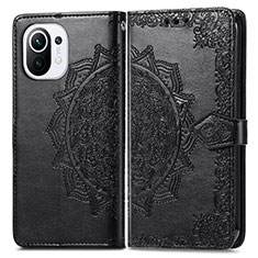 Coque Portefeuille Motif Fantaisie Livre Cuir Etui Clapet L01 pour Xiaomi Mi 11 5G Noir