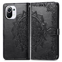 Coque Portefeuille Motif Fantaisie Livre Cuir Etui Clapet L01 pour Xiaomi Mi 11 Lite 4G Noir