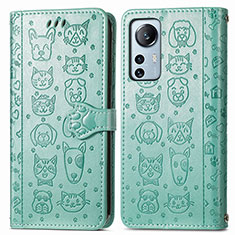 Coque Portefeuille Motif Fantaisie Livre Cuir Etui Clapet L01 pour Xiaomi Mi 12X 5G Vert