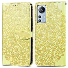 Coque Portefeuille Motif Fantaisie Livre Cuir Etui Clapet L02 pour Xiaomi Mi 12 5G Jaune