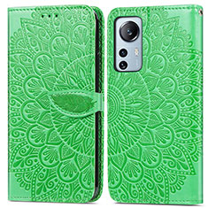 Coque Portefeuille Motif Fantaisie Livre Cuir Etui Clapet L02 pour Xiaomi Mi 12S 5G Vert