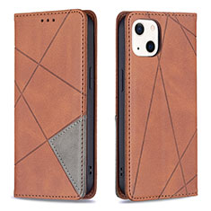 Coque Portefeuille Motif Fantaisie Livre Cuir Etui Clapet L04 pour Apple iPhone 13 Mini Marron