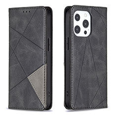 Coque Portefeuille Motif Fantaisie Livre Cuir Etui Clapet L04 pour Apple iPhone 13 Pro Max Noir