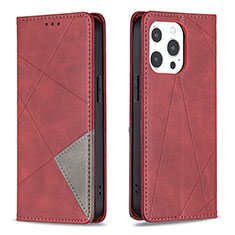 Coque Portefeuille Motif Fantaisie Livre Cuir Etui Clapet L04 pour Apple iPhone 13 Pro Max Rouge