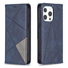 Coque Portefeuille Motif Fantaisie Livre Cuir Etui Clapet L04 pour Apple iPhone 14 Pro Max Bleu