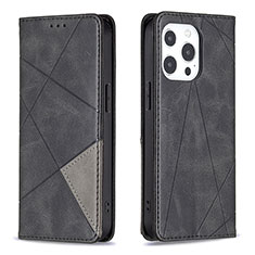 Coque Portefeuille Motif Fantaisie Livre Cuir Etui Clapet L04 pour Apple iPhone 14 Pro Max Noir