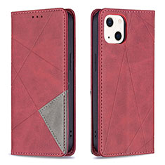 Coque Portefeuille Motif Fantaisie Livre Cuir Etui Clapet L04 pour Apple iPhone 15 Plus Rouge