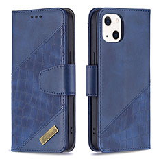 Coque Portefeuille Motif Fantaisie Livre Cuir Etui Clapet L05 pour Apple iPhone 13 Bleu