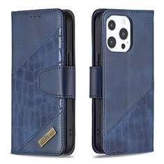 Coque Portefeuille Motif Fantaisie Livre Cuir Etui Clapet L05 pour Apple iPhone 13 Pro Max Bleu