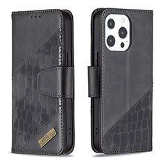 Coque Portefeuille Motif Fantaisie Livre Cuir Etui Clapet L05 pour Apple iPhone 13 Pro Max Noir