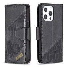 Coque Portefeuille Motif Fantaisie Livre Cuir Etui Clapet L05 pour Apple iPhone 15 Pro Max Noir