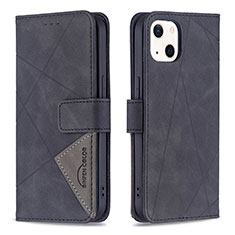 Coque Portefeuille Motif Fantaisie Livre Cuir Etui Clapet L06 pour Apple iPhone 14 Plus Noir