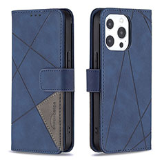 Coque Portefeuille Motif Fantaisie Livre Cuir Etui Clapet L06 pour Apple iPhone 14 Pro Bleu