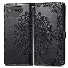 Coque Portefeuille Motif Fantaisie Livre Cuir Etui Clapet pour Asus ROG Phone 7 Noir